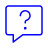 An icon of a speech bubble that contains a question mark